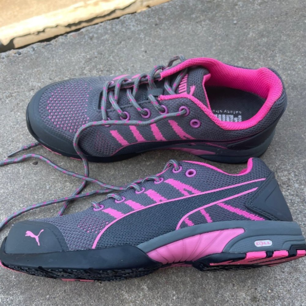 PUMA safety toe shoes PINK size 7
